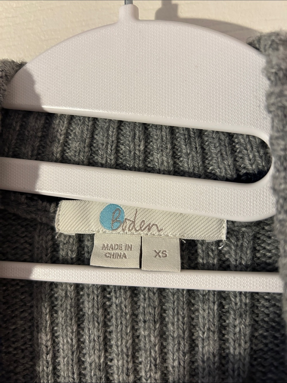 Boden Gray Open-Front Ribbed-Trim Cardigan - Picture 2 of 3